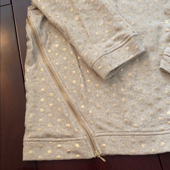 Beige sweater with gold polka dots and zippers - Picture 3 of 3